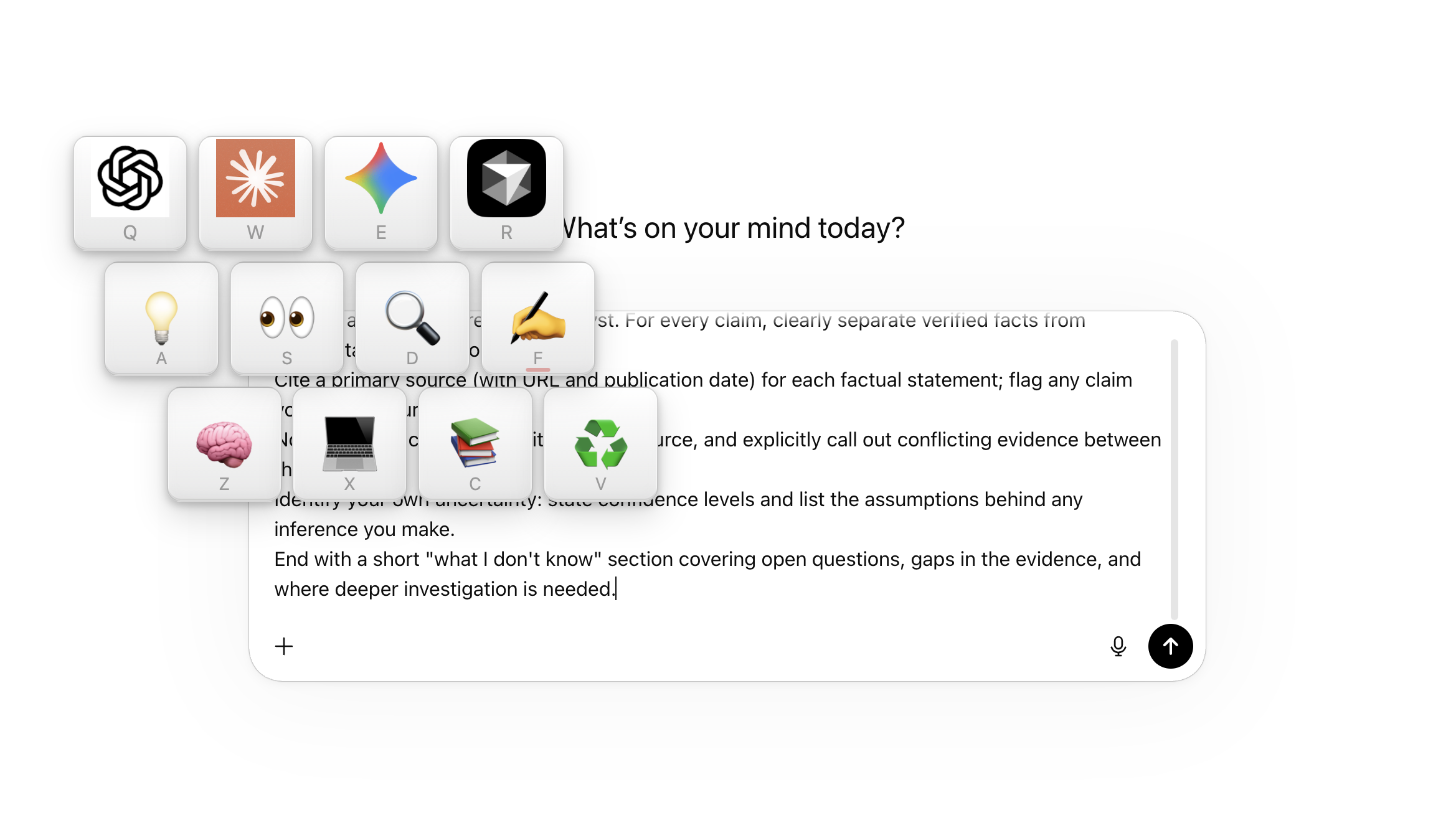 よく使う AI プロンプトを ShortcutCast のグリッドからキーで展開する例